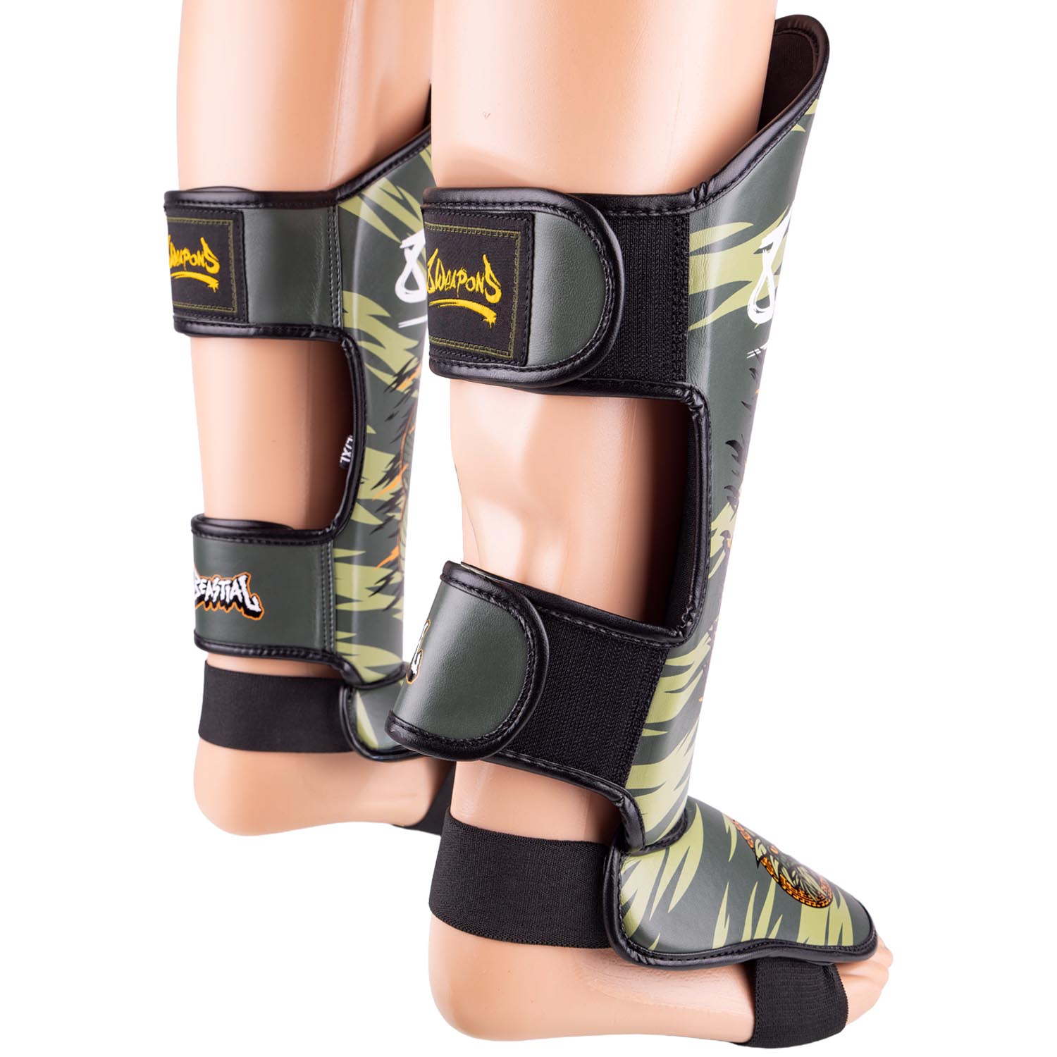 8 WEAPONS Shin Guards, Kids, Beastial Viper, khaki, S/M