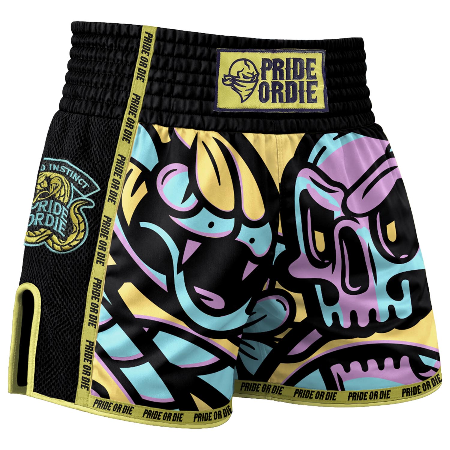 PRiDEorDiE Muay Thai Shorts, Cold Instinct, black, XXL