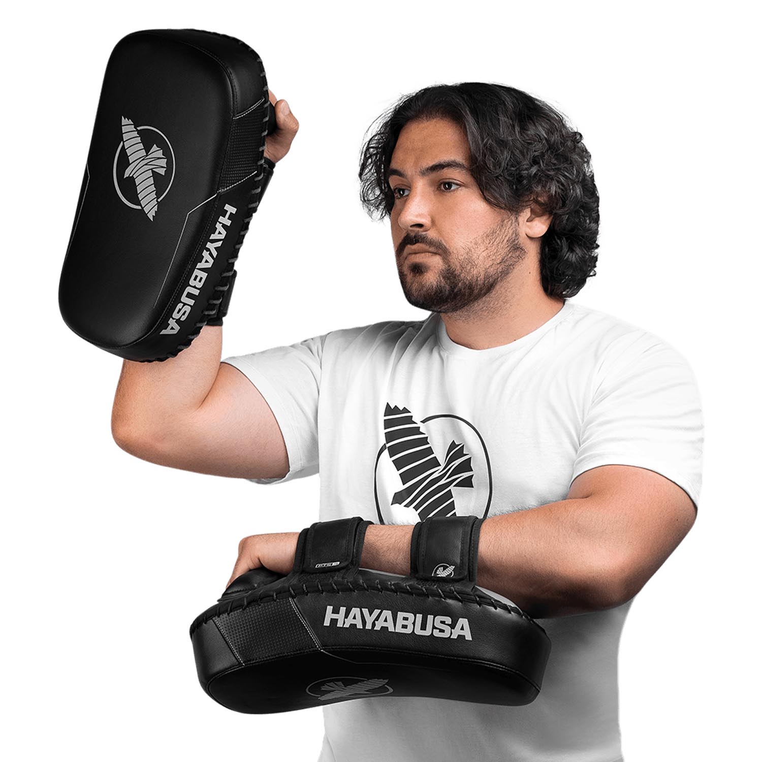 Hayabusa Kick Pads, PTS3, black-white