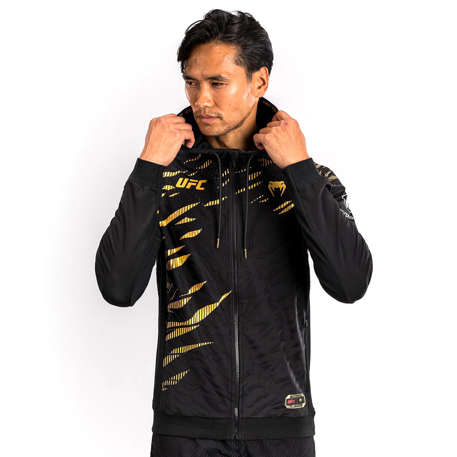 VENUM Zip Hoody, UFC Fusion Authentic Fight Night Champion, schwarz-gold, XXL