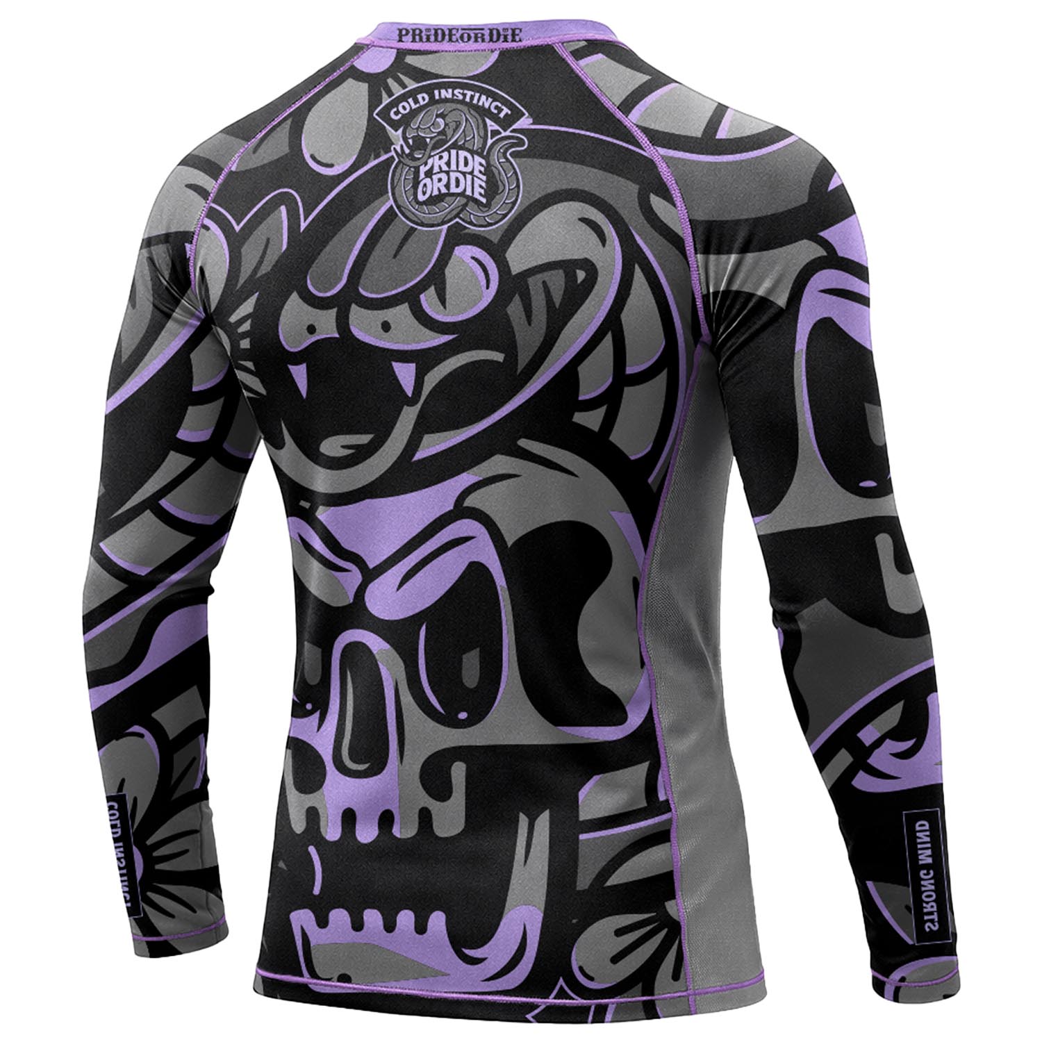 PRiDEorDiE Rashguard, L/S, Cold Instinct, grey-purple, S