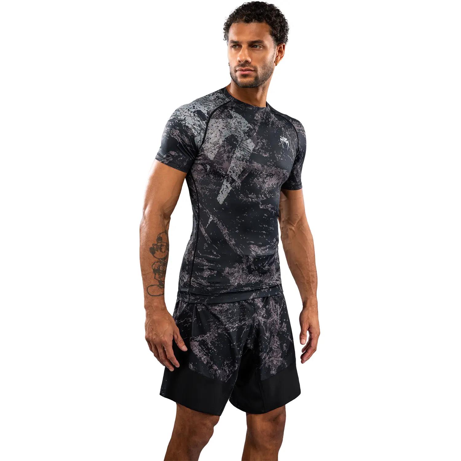 VENUM Rashguard, S/S, Rage & Workout, black-grey, S