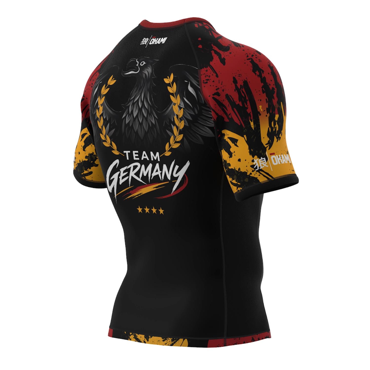 OKAMI Rashguard, S/S, Team Germany, black-red-gold, XXL