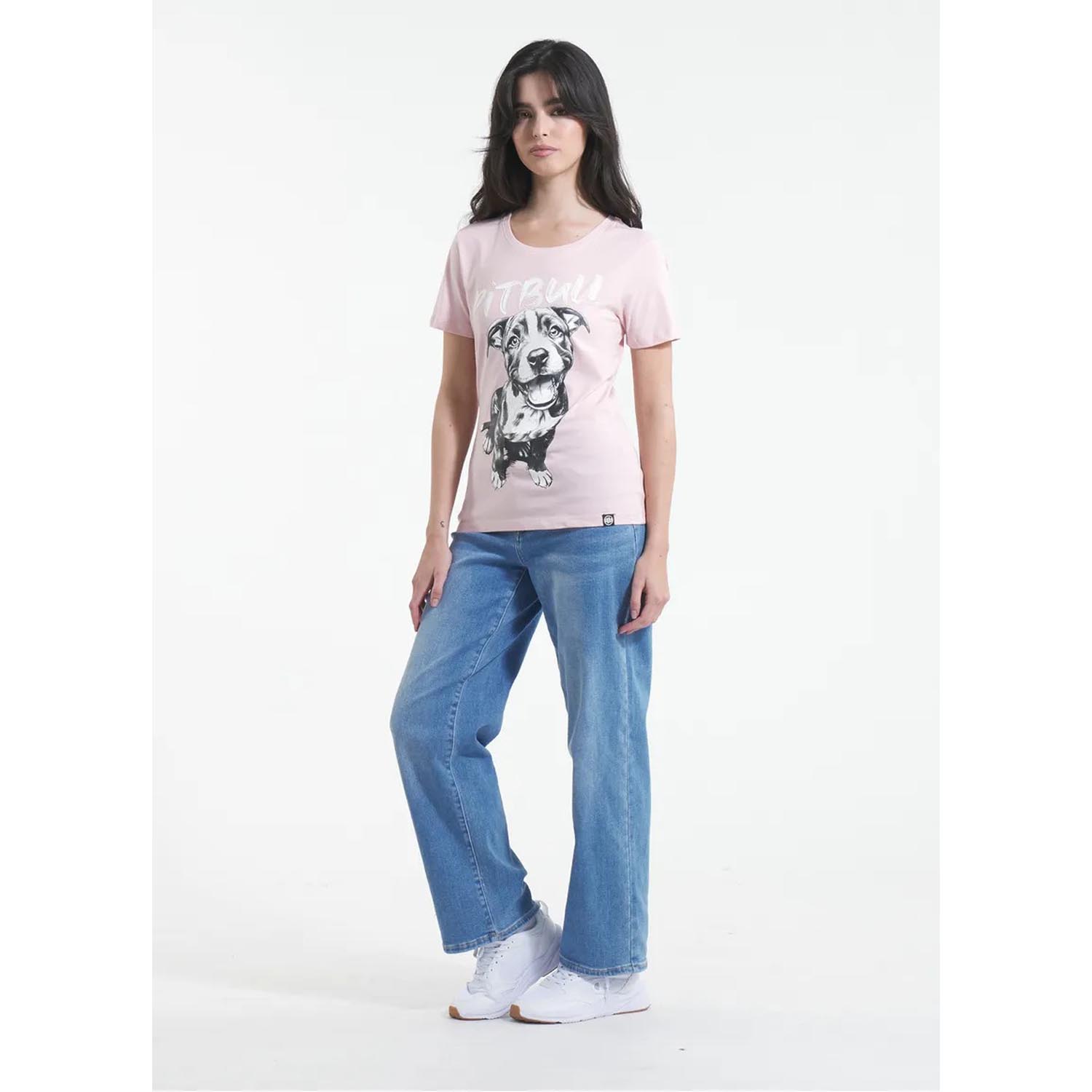Pit Bull West Coast T-Shirt, Women, Puppy II, pink, XL
