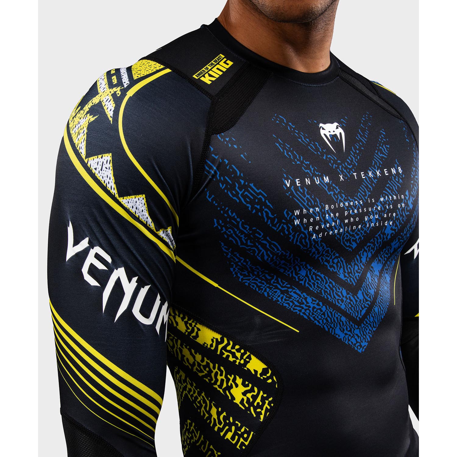 VENUM Rashguard, L/S, Tekken 8, King, black-yellow, L