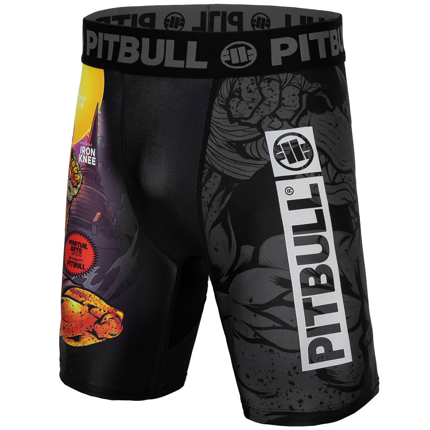 Pit Bull West Coast Compression Shorts, Masters Of Muay Thai, schwarz