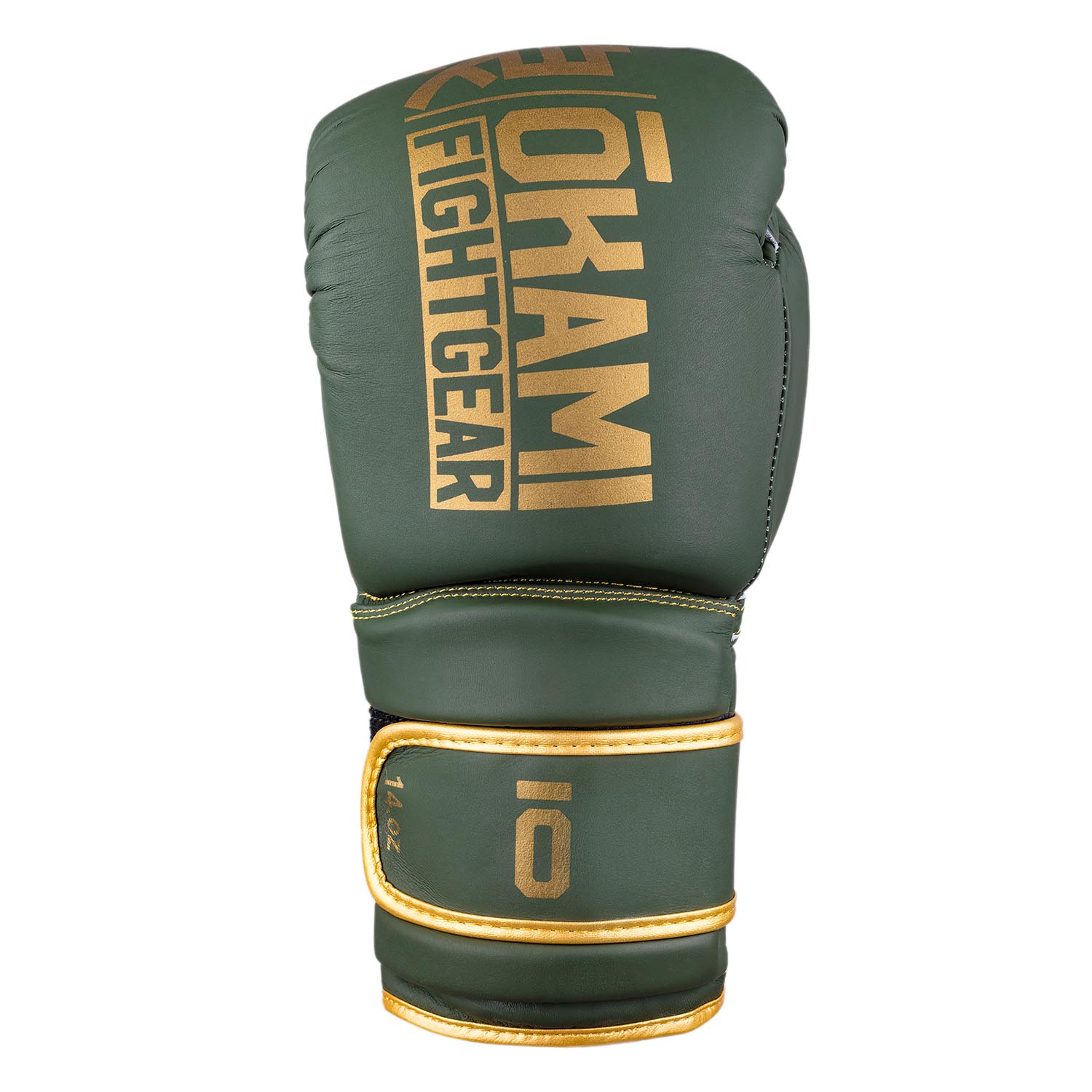 OKAMI Boxing Gloves, Competior V2, olive-gold, 16 Oz