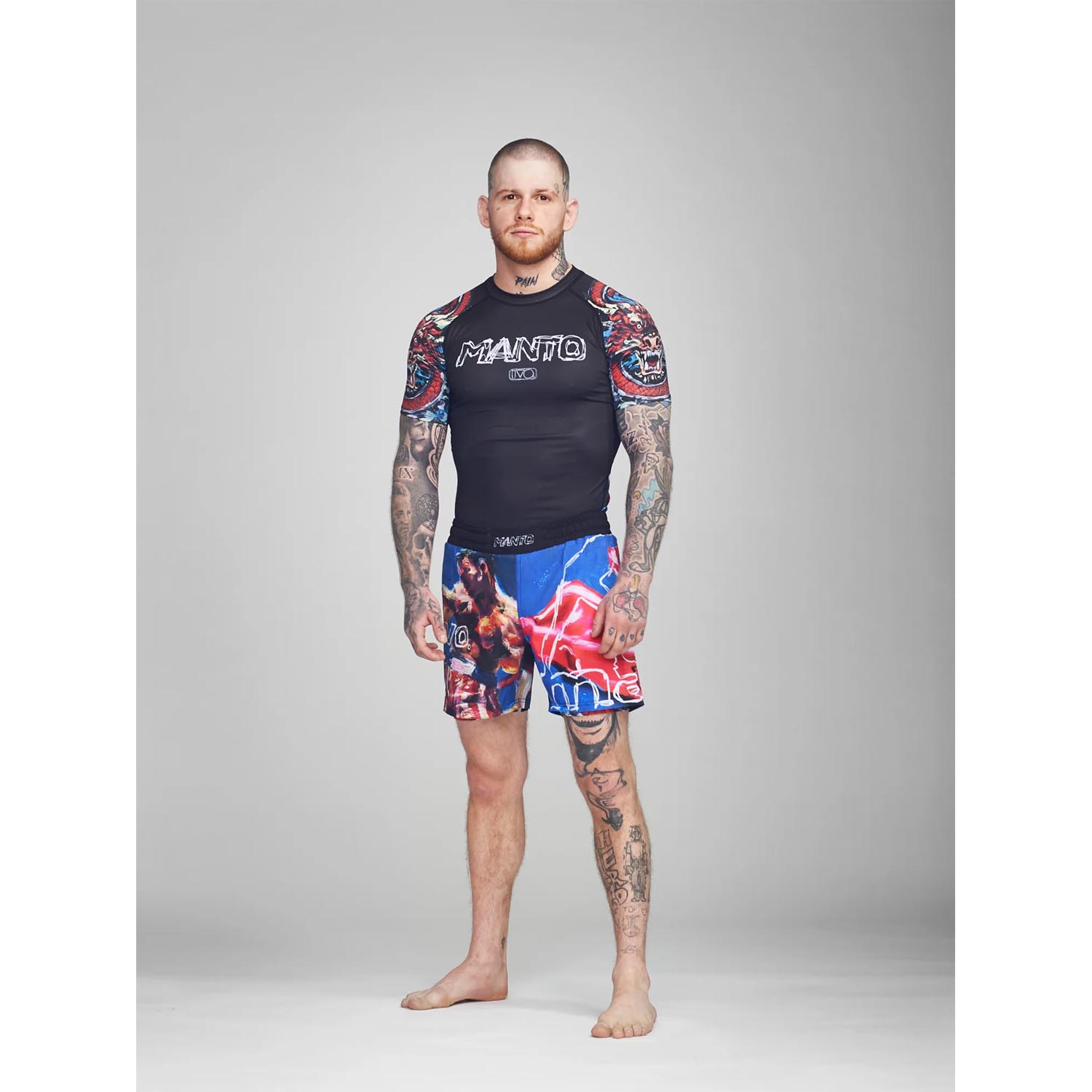 MANTO Rashguard, S/S, Ivo, black, XXL