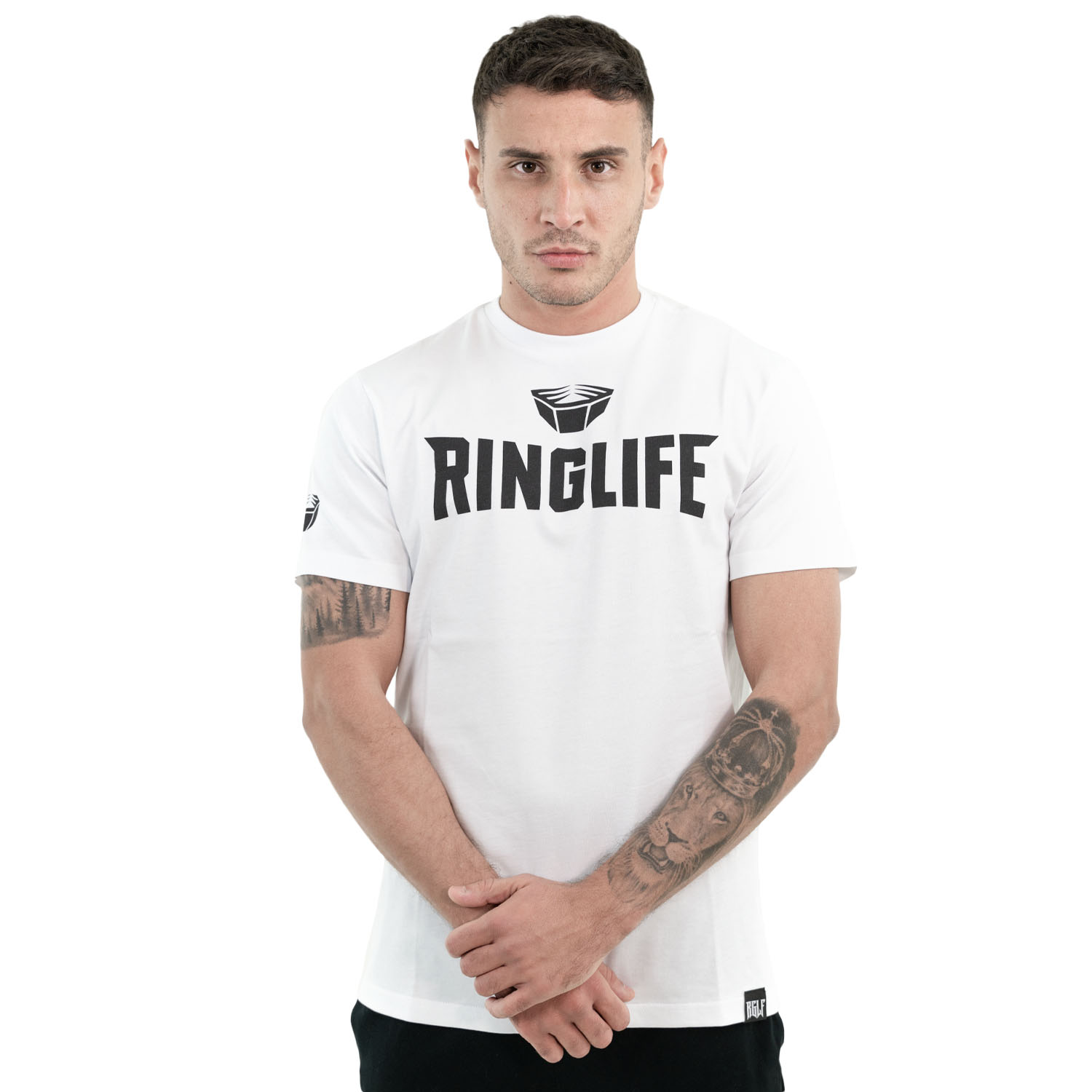 RINGLIFE T-Shirt, Logo, weiß-schwarz