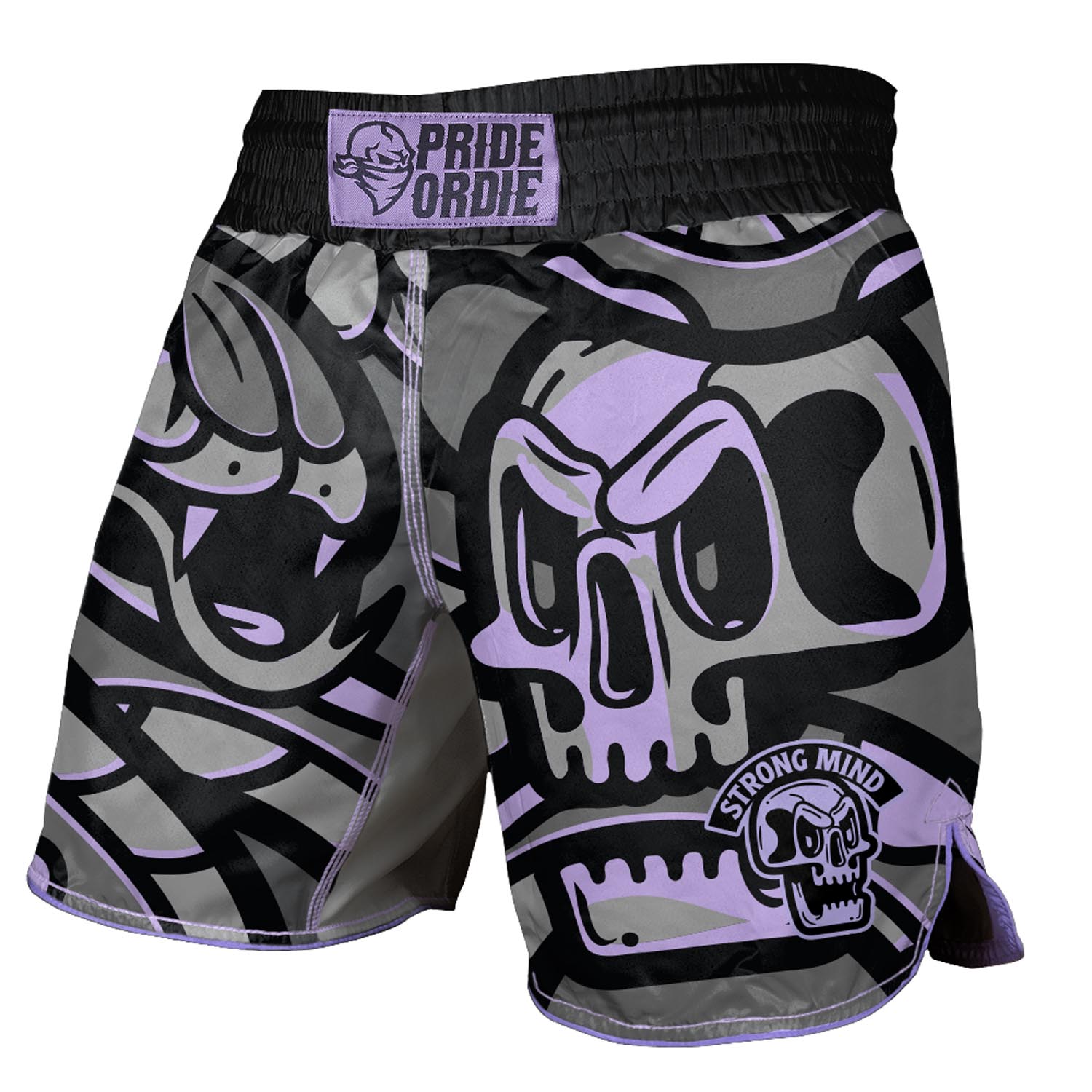 PRiDEorDiE MMA Fight Shorts, Cold Instinct, grey-purple, XL