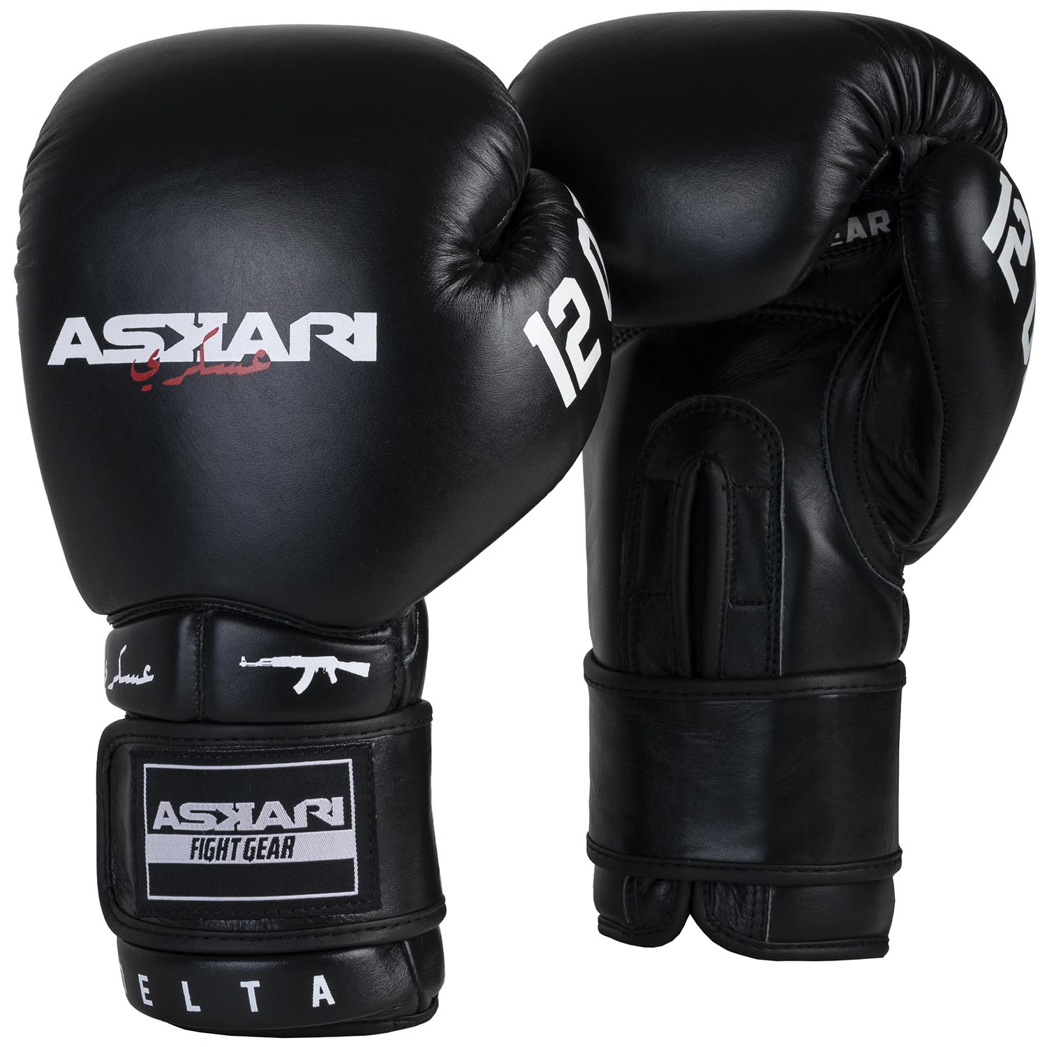 BLACK 'DUO GEAR 'STRIPES' BOXING SPARRING AND PADWORK MUAY THAI GLOVES 