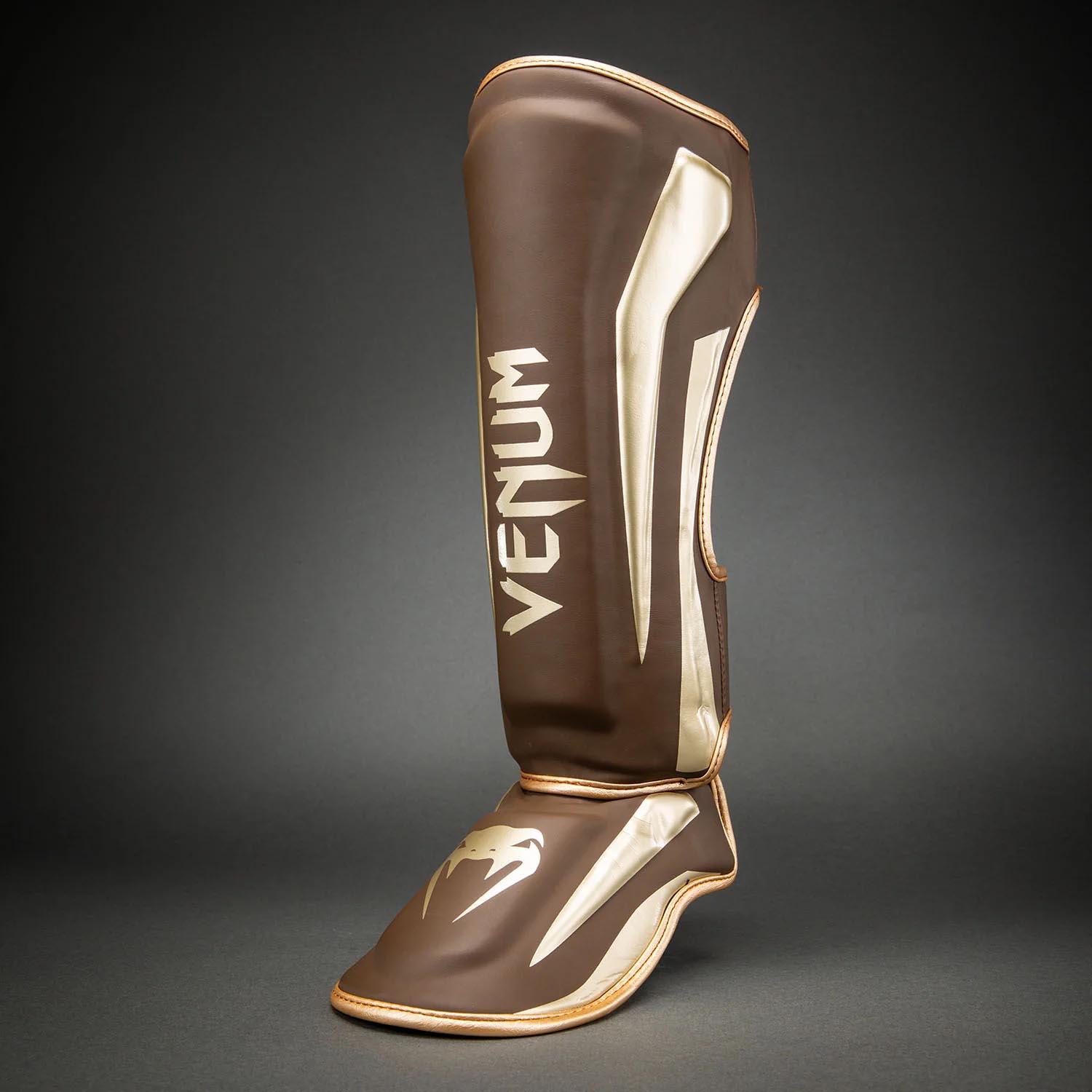 VENUM Shin Guard, Elite, brown-gold, M