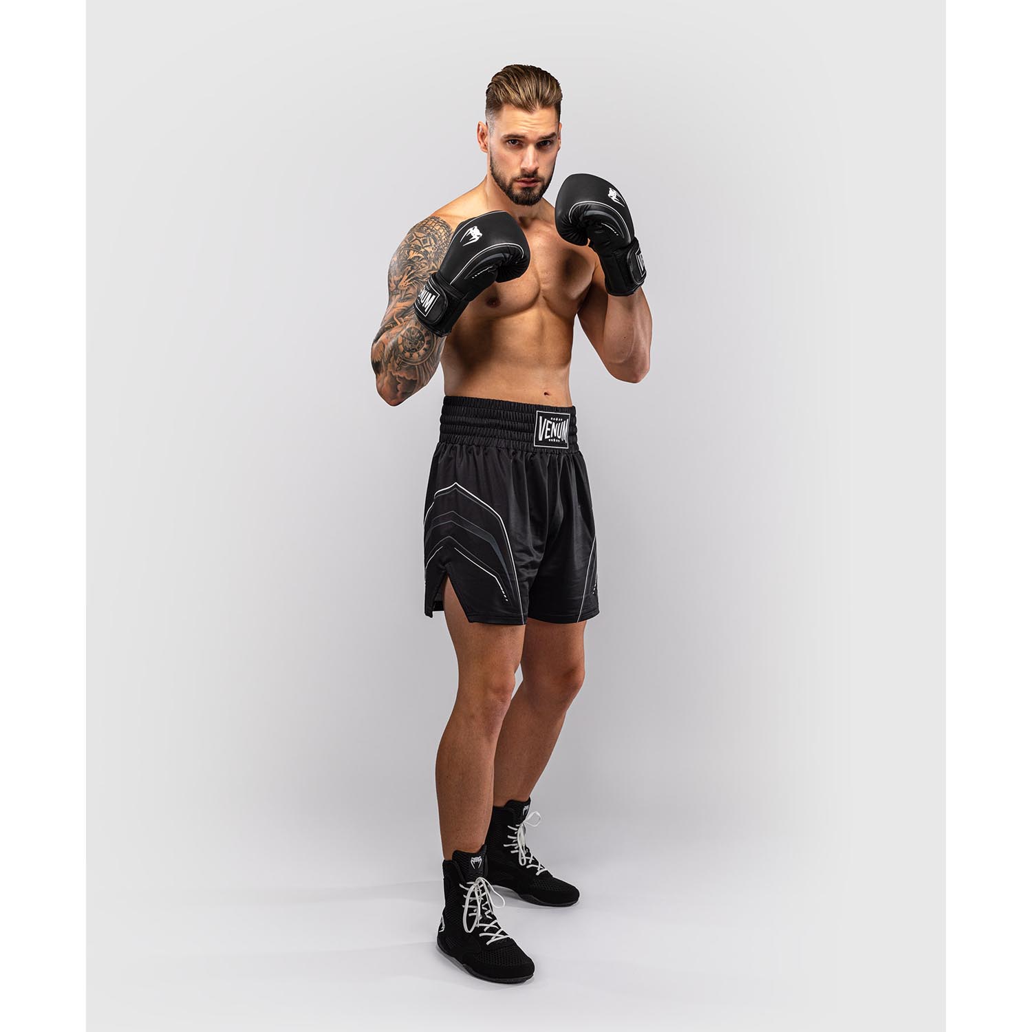 VENUM Boxing Pants, Streamline, black-white, M