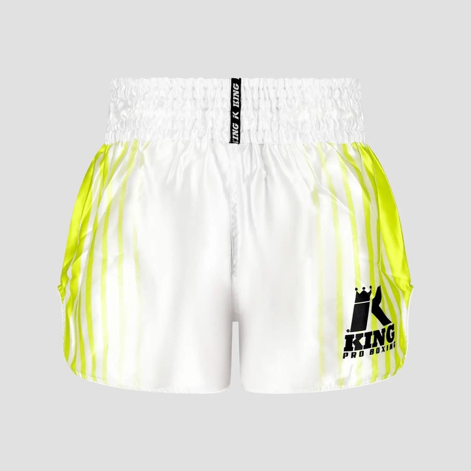 KING PRO BOXING Muay Thai Shorts, Bloodline 2, white-yellow, XXL