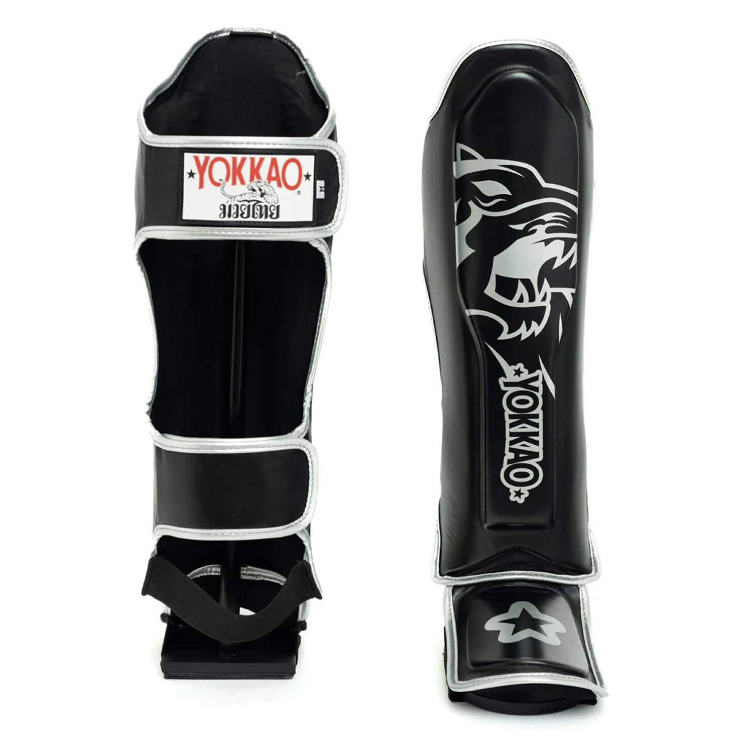 YOKKAO Shinguards, Original Silver, black-silber, L