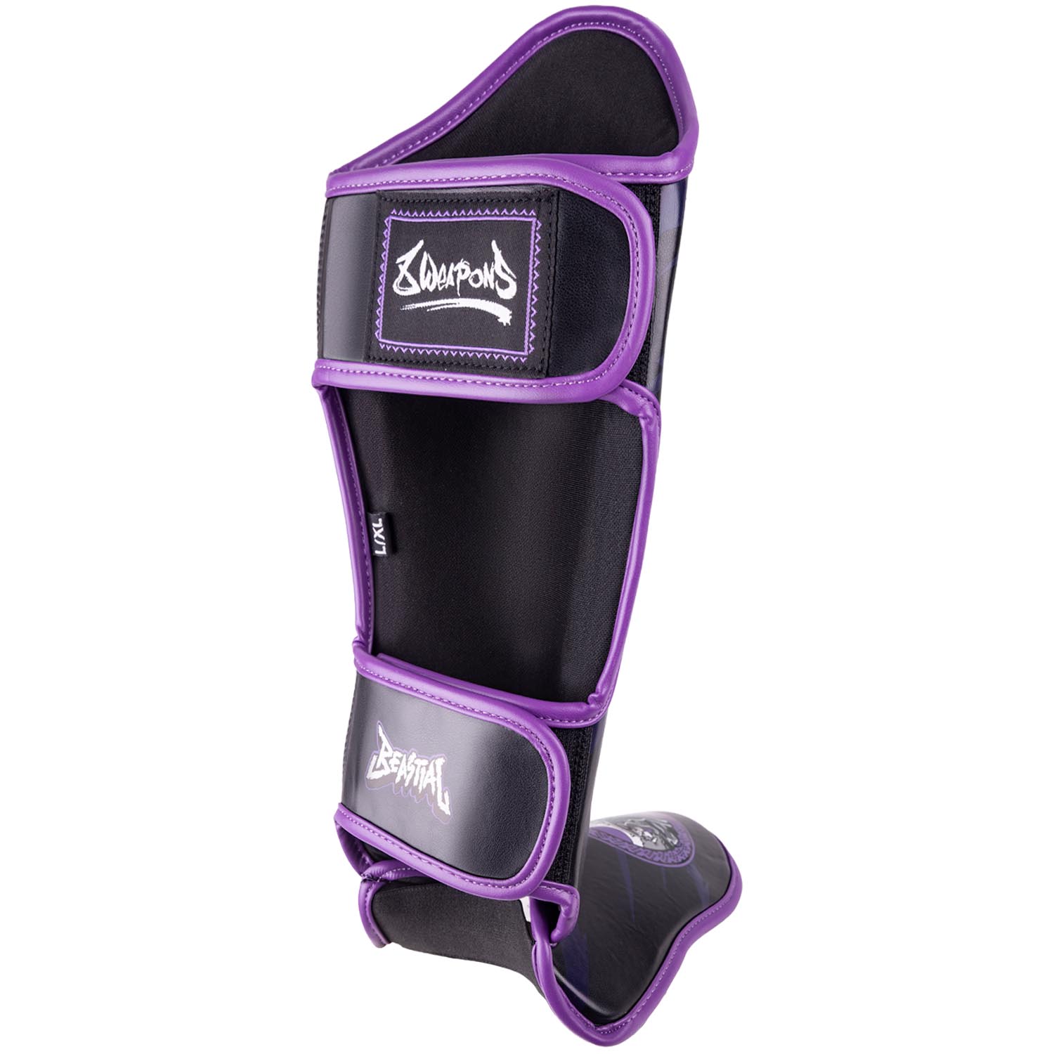 8 WEAPONS Shin Guards, Kids, Beastial Panther, black-purple, L/XL