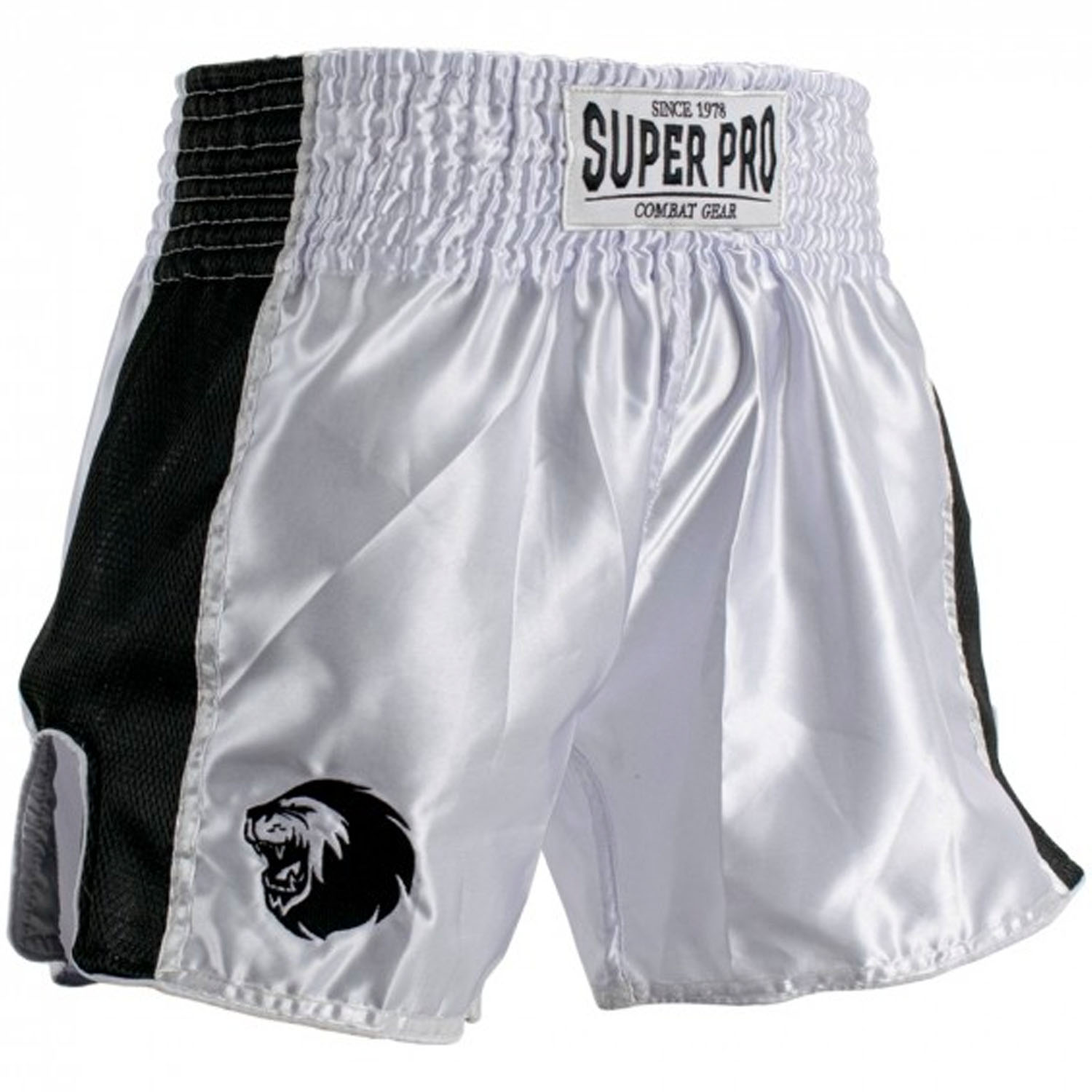 Super Pro, Muay Thai Shorts, Brave, weiß-schwarz