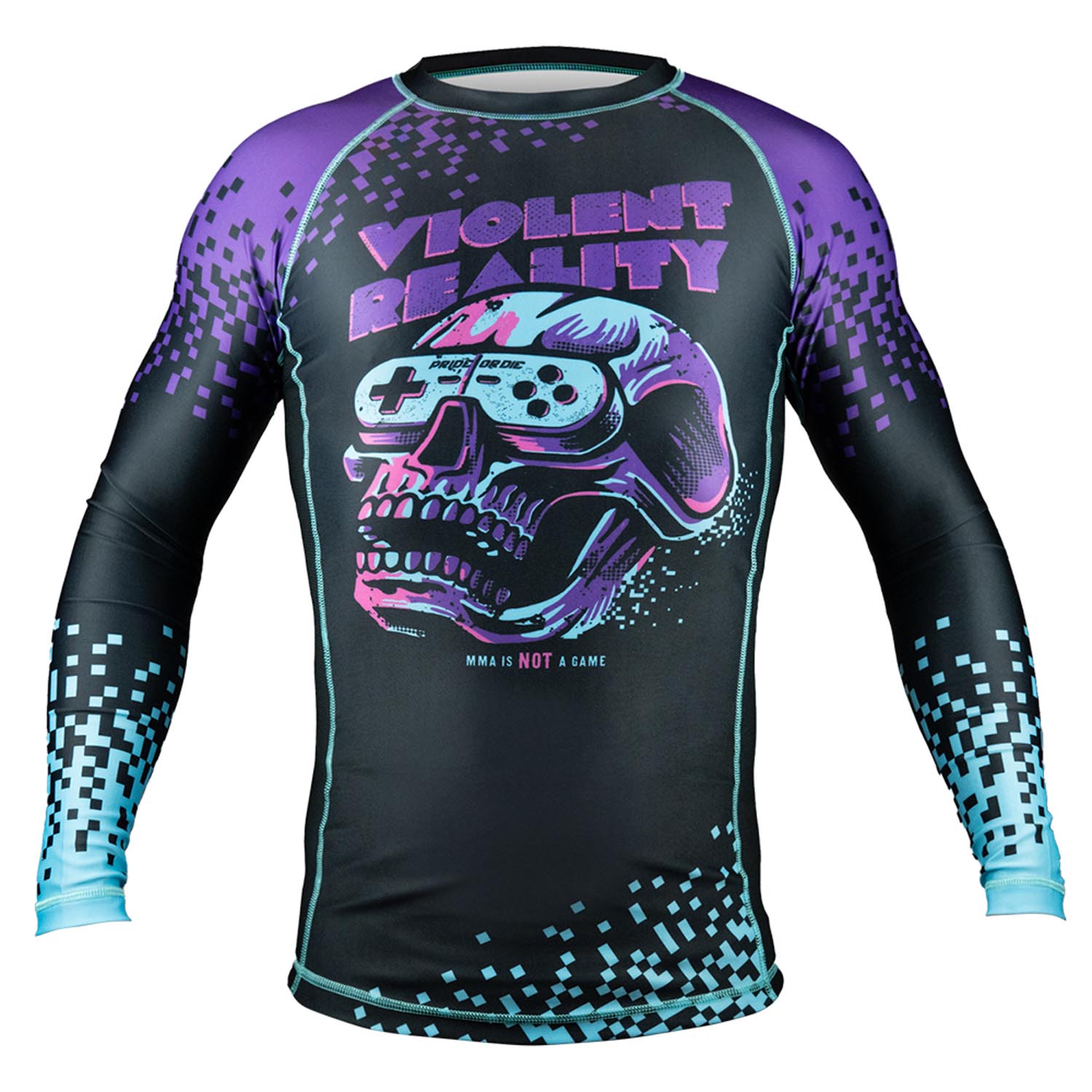 PRiDEorDiE Rashguard, L/S, Violent Reality, black-purple, M