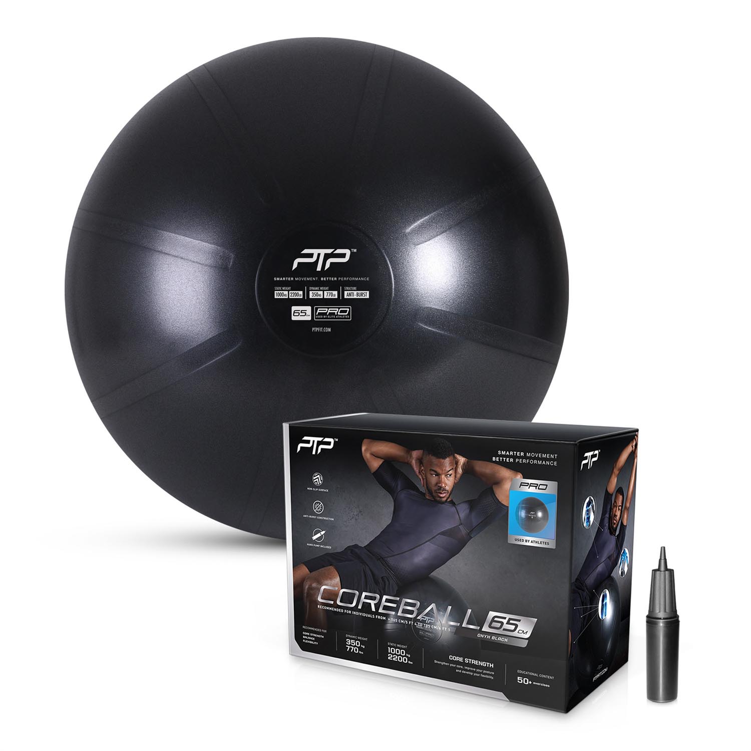 PTP Gymnastics ball, Medium, black