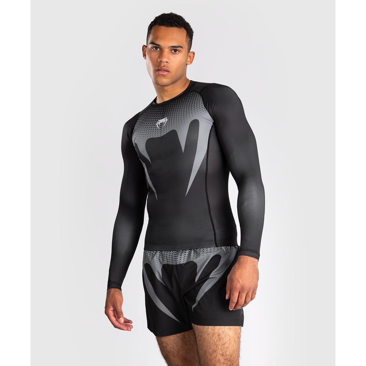 VENUM Rashguards, L/S, No Gi, black-silver, S