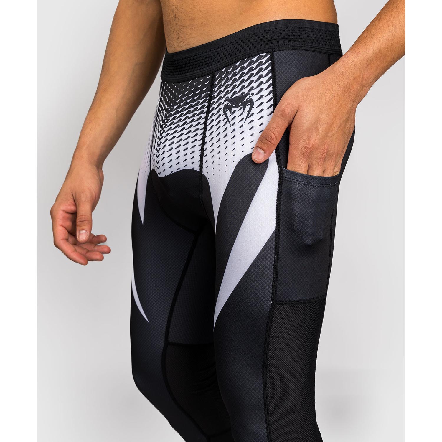 VENUM Compression Pants, No Gi, black-white, XXL