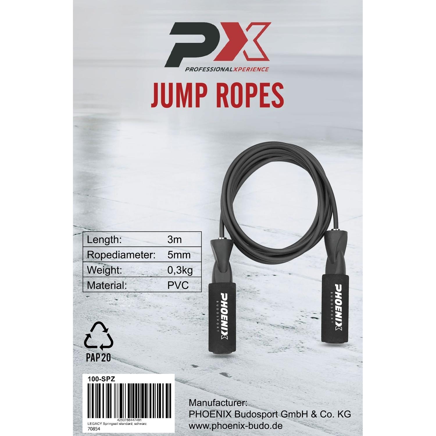 PX Skipping Rope, Legacy Standard, black