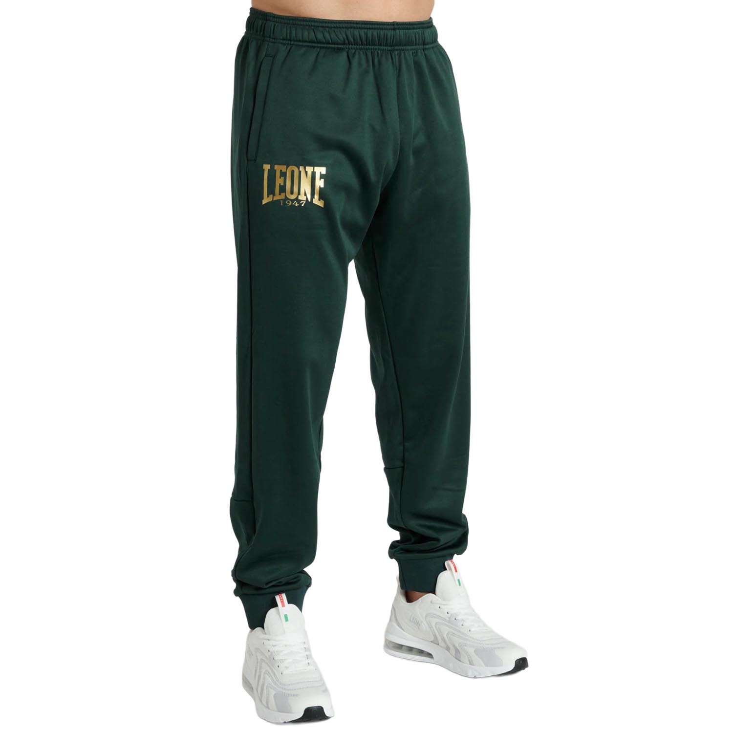 LEONE Jogging Pants, Premium 2, dark green-white, XXL