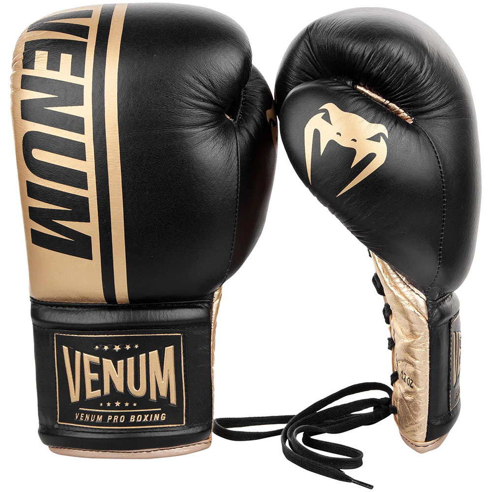 VENUM Boxing Gloves, Shield Pro, Laces, bl-gd, 10 Oz