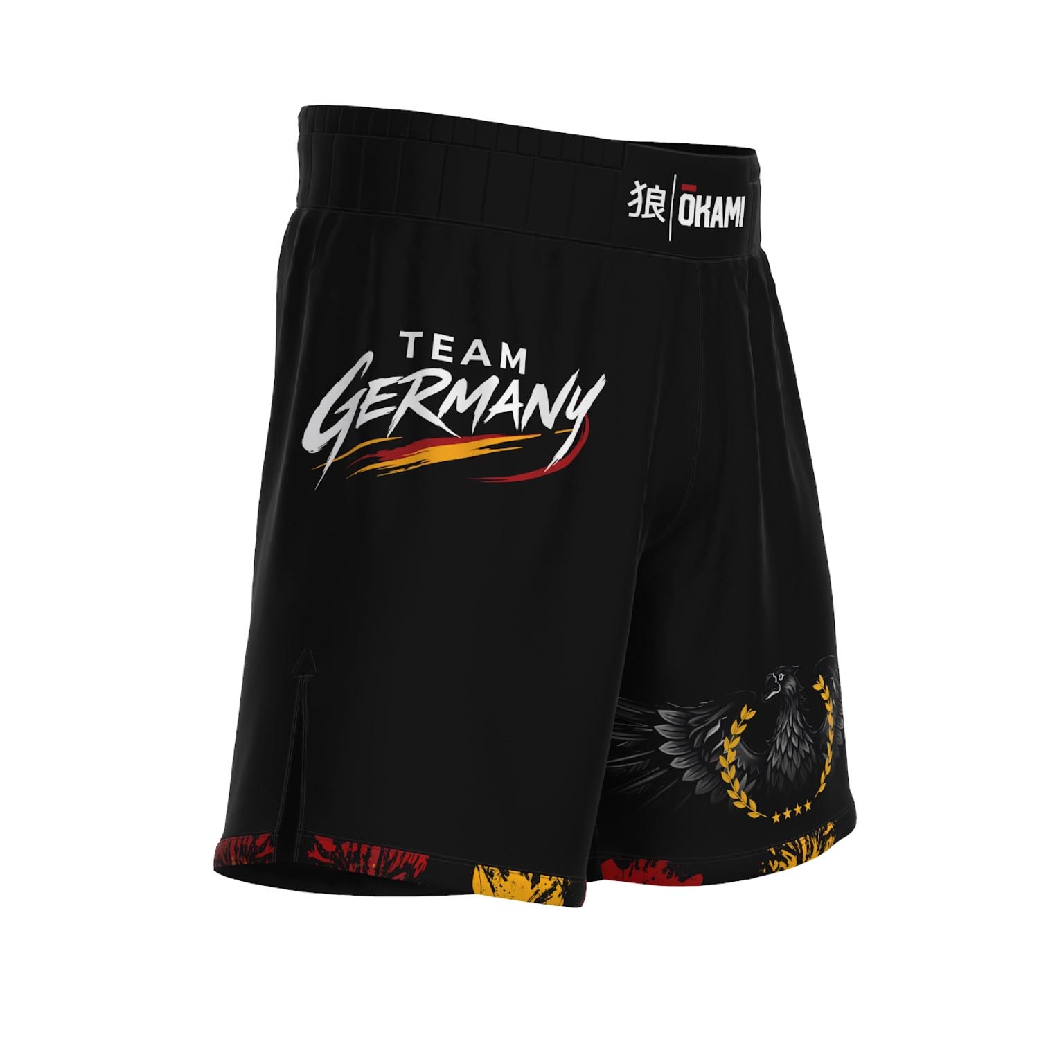 OKAMI MMA Fight Shorts, Team Germany, black-red-gold, XXL