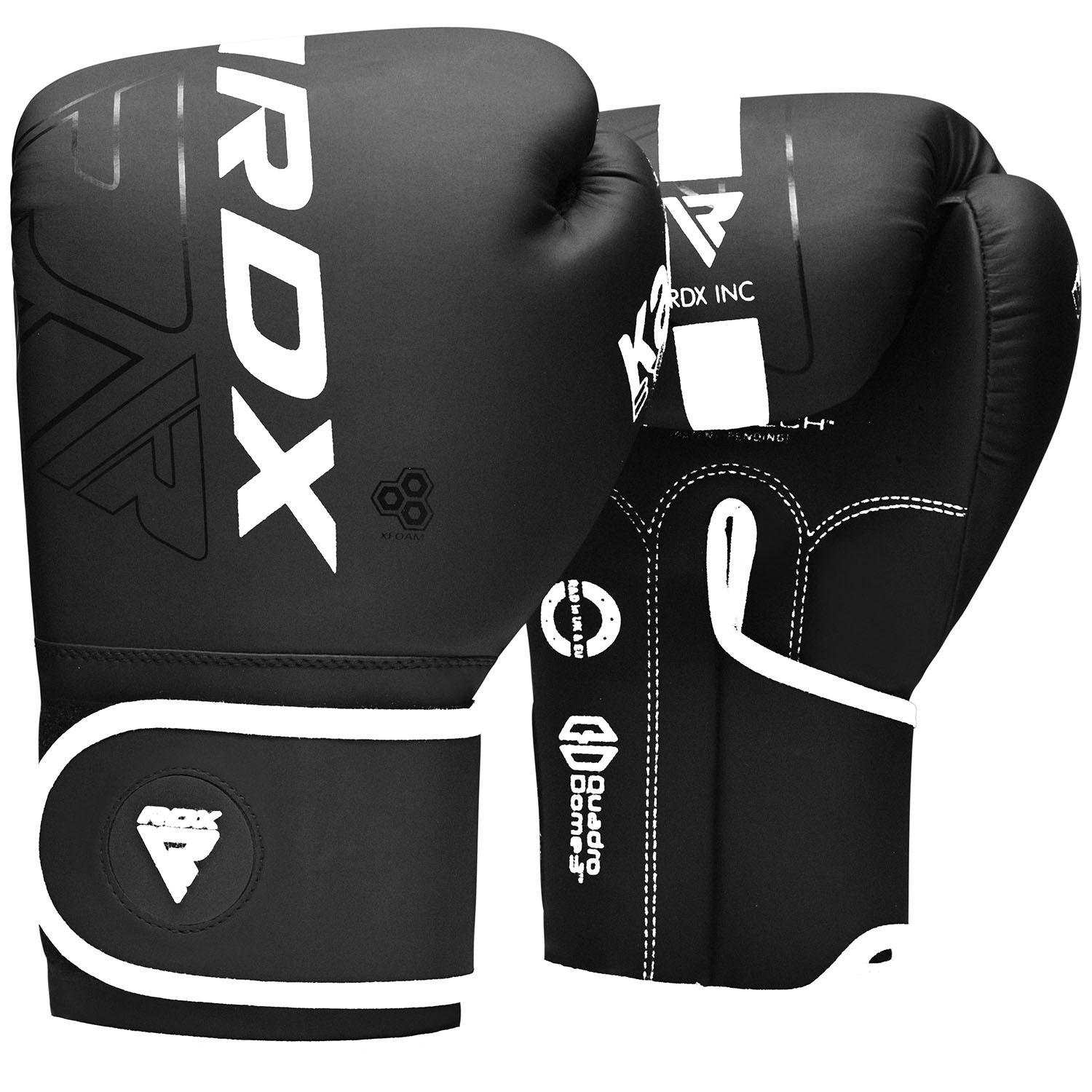 RDX Boxing Gloves, Kara Series F6, black-white, 12 Oz
