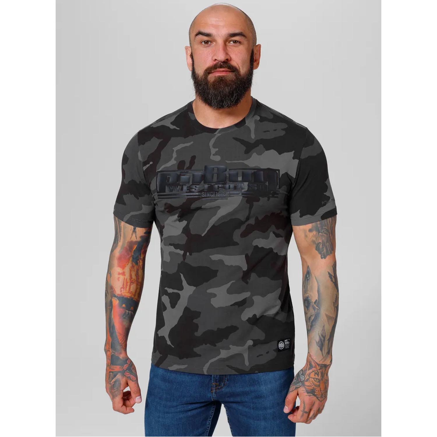 Pit Bull West Coast, T-Shirt, Classic Boxing Slim Fit, camo-black, XXXL