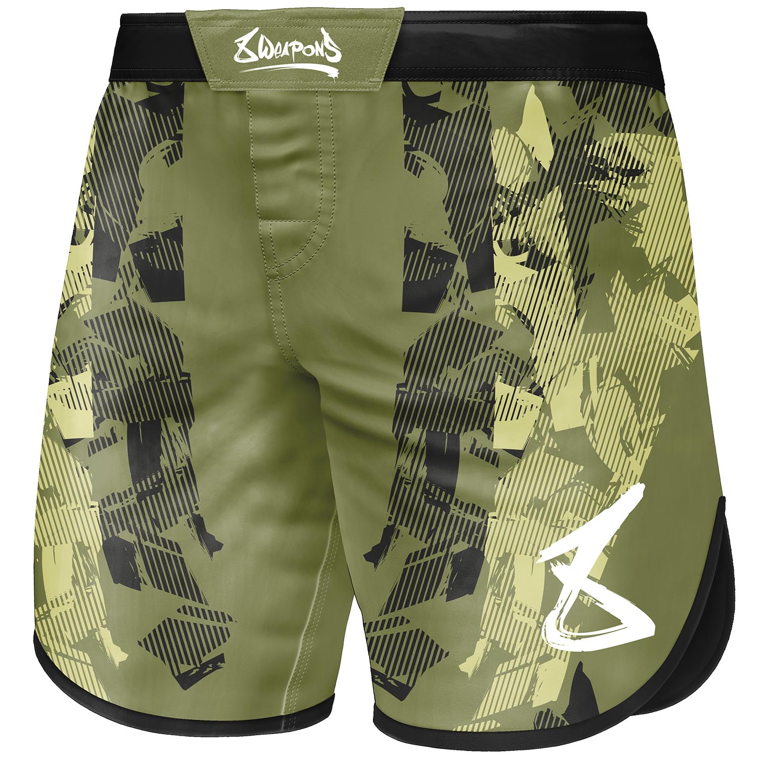 8 WEAPONS Fight Shorts, Hit 2.0, olive-black, S