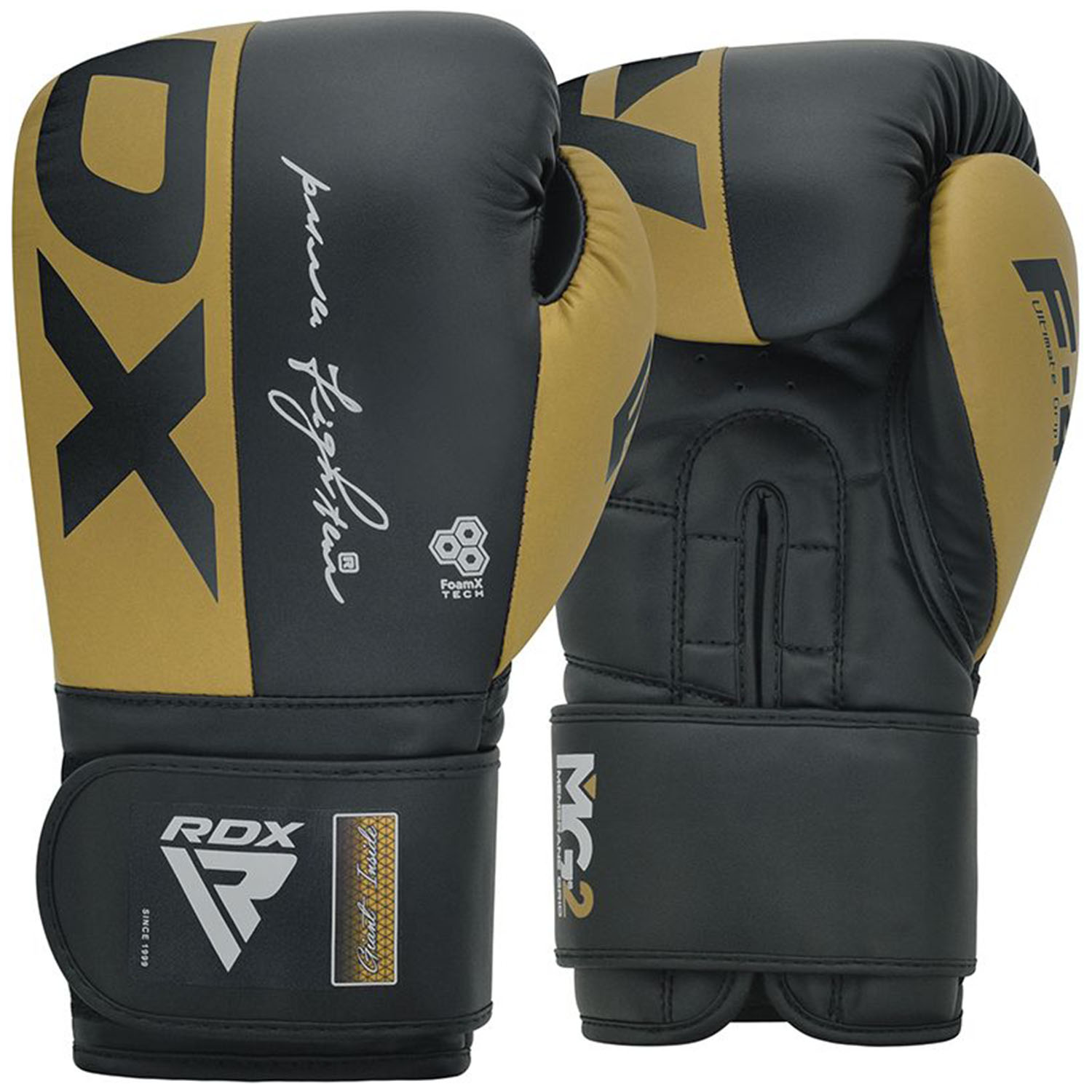 RDX Boxing Gloves, Rex F4, black-gold, 14 Oz