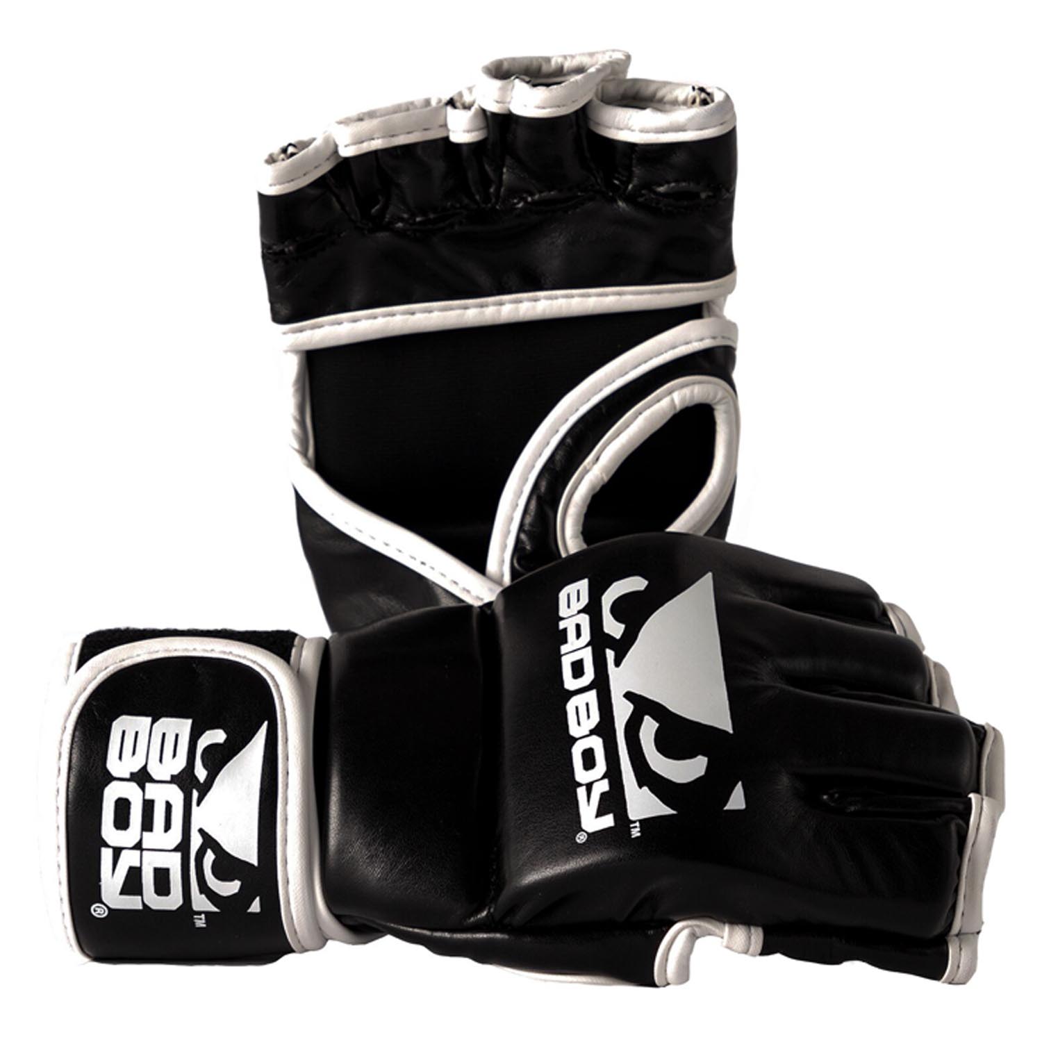 Bad Boy MMA Gloves, No Thumb, black-white, S/M