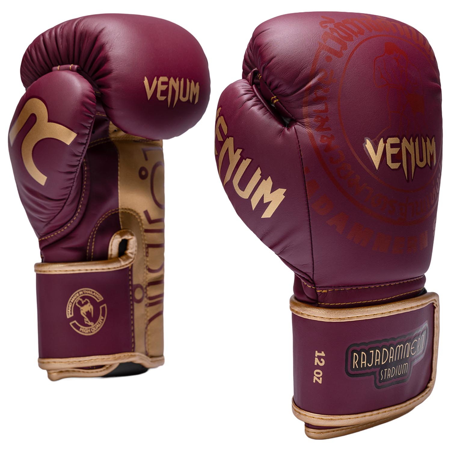 VENUM Boxing Gloves, Rajadamnern, wine red-gold, 10 Oz