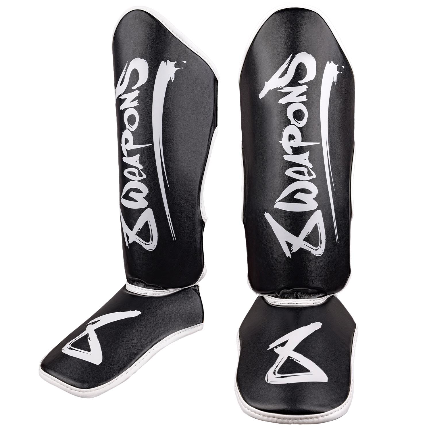 8 WEAPONS Shin Guards, Kids, Unlimited 2.0, black-white XXXL