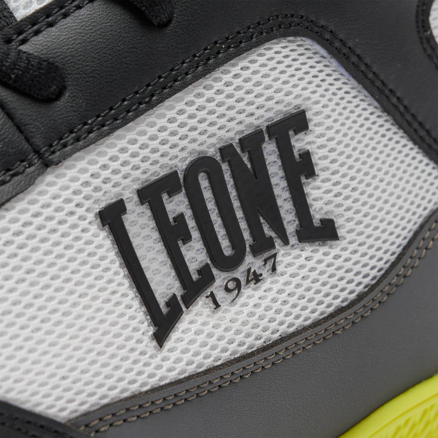 LEONE Boxing Shoes, Premium, black-yellow, 46