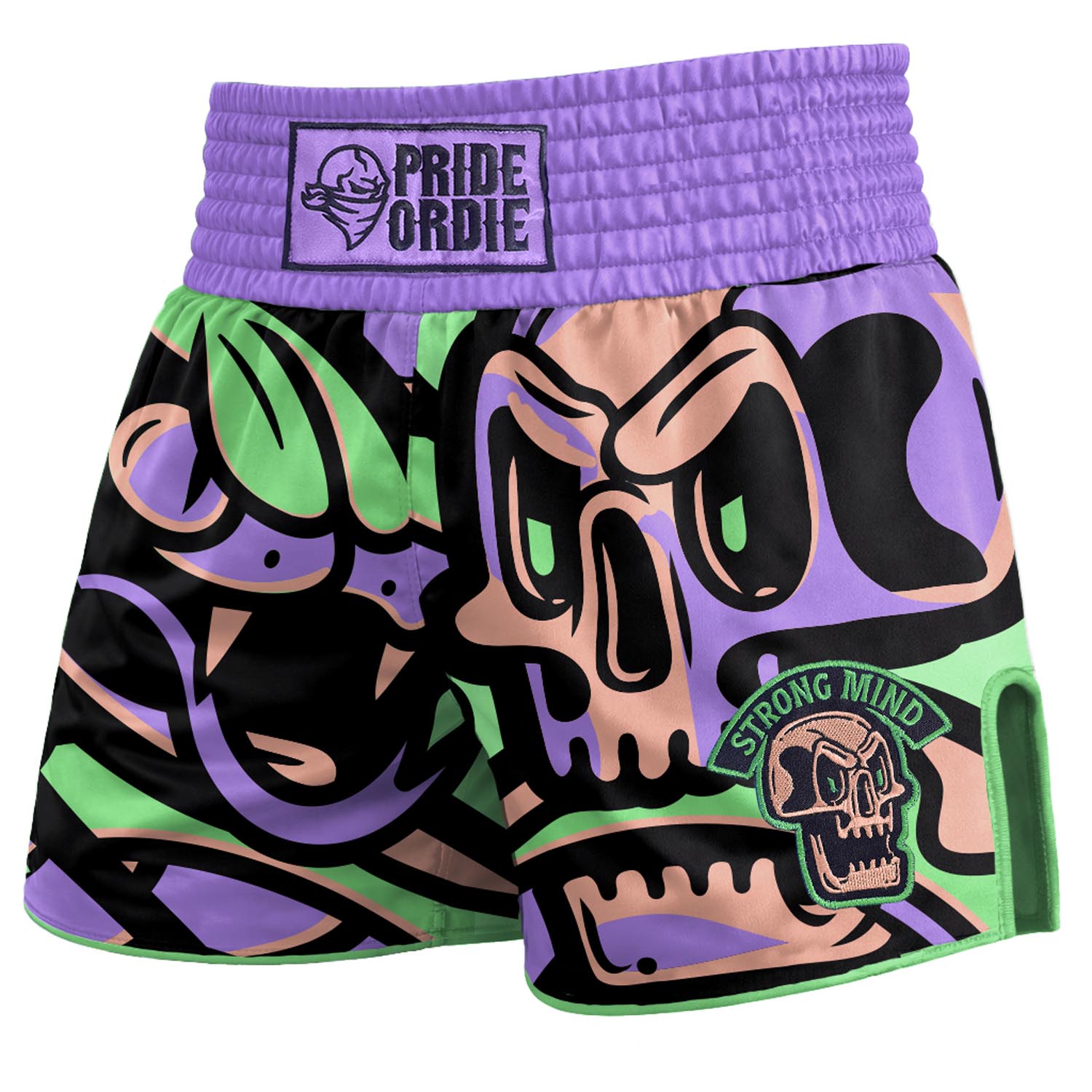 PRiDEorDiE Muay Thai Shorts, Cold Instinct, purple-green, XXL