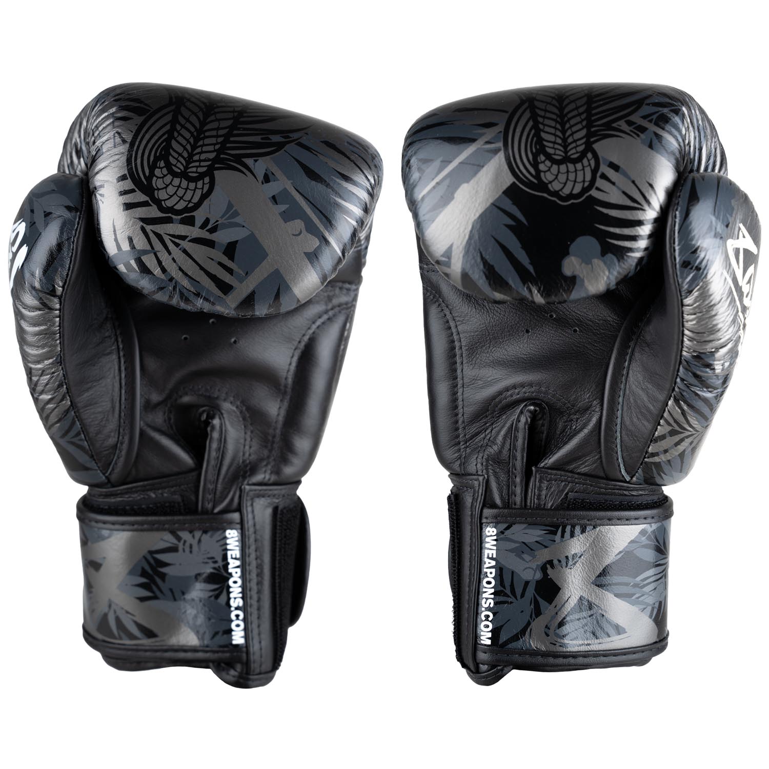 8 WEAPONS Boxing Gloves, Bone Island, black, 10 Oz