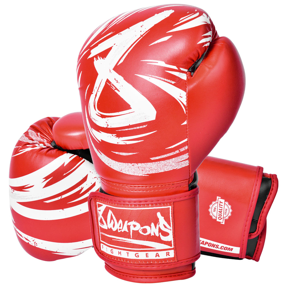 8 WEAPONS Boxing Gloves, Strike, red-white, 12 Oz