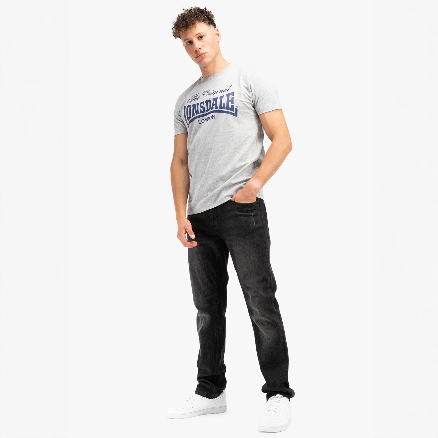 Lonsdale T-Shirt, Colsbrook, grey-navy, S