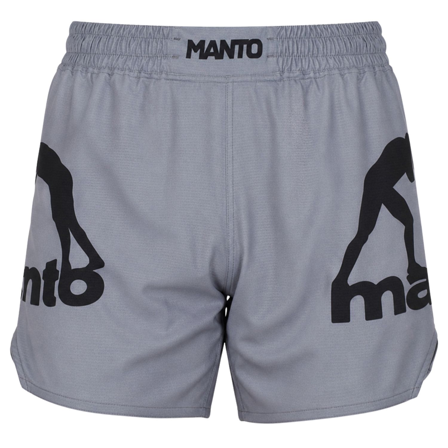MANTO MMA Fight Shorts, Logo Dual, grey-black, S