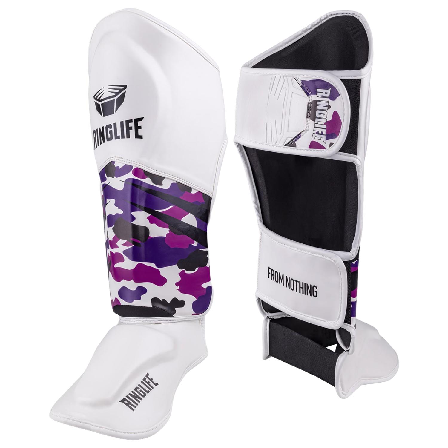 RINGLIFE Shinguards, Unit, white-purple-camo S