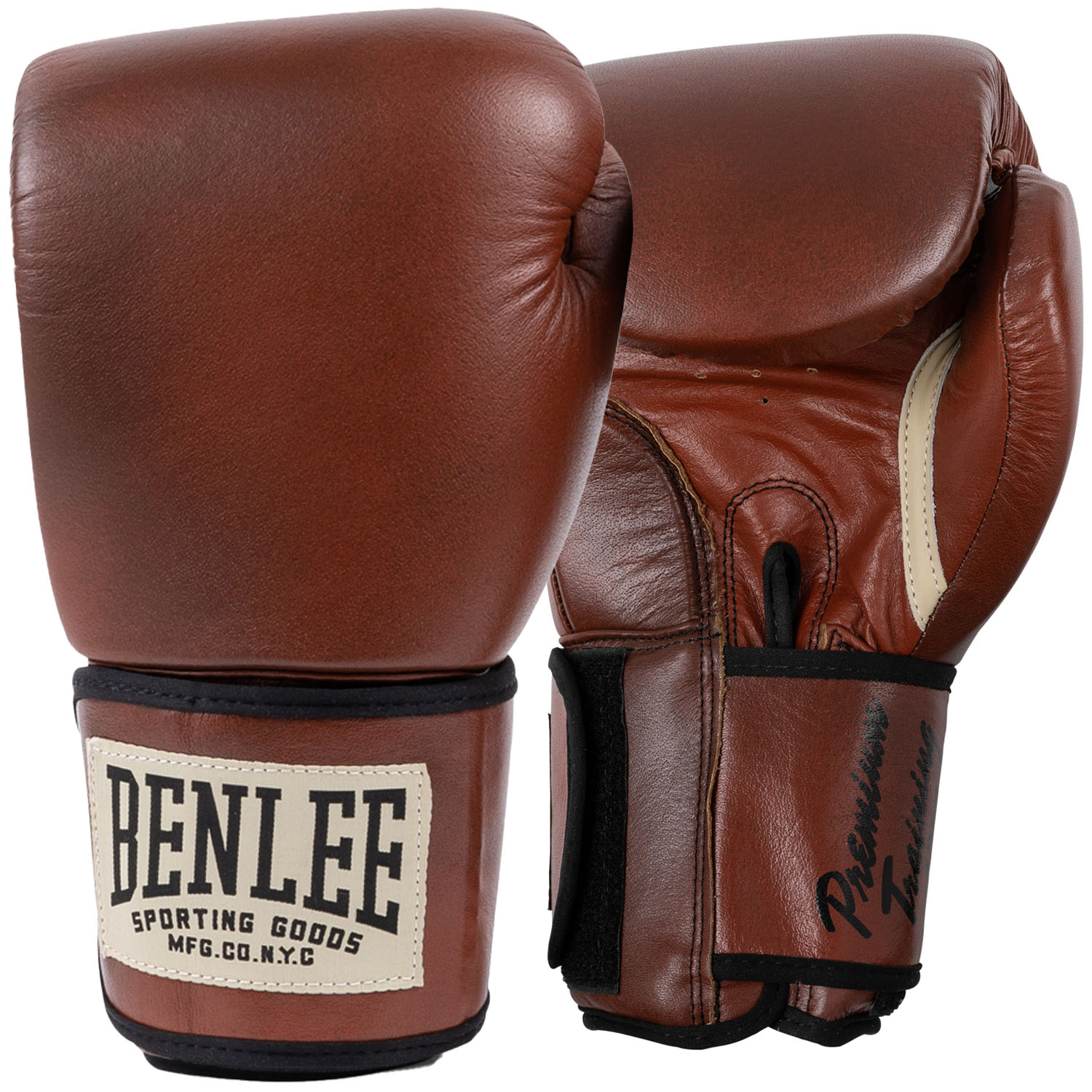 BENLEE Boxhandschuhe, Premium Training, braun, 14 Oz