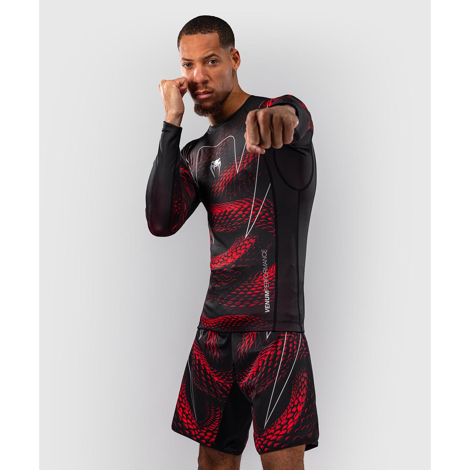 VENUM Rashguard, L/S, Matupa, black-red-silver, XXL