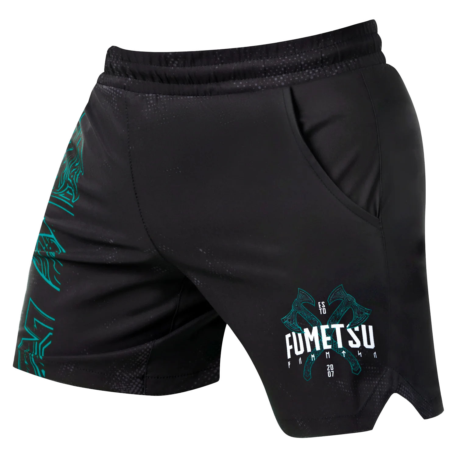 Fumetsu MMA Fight Shorts, Berserker V-Lite, schwarz-blau