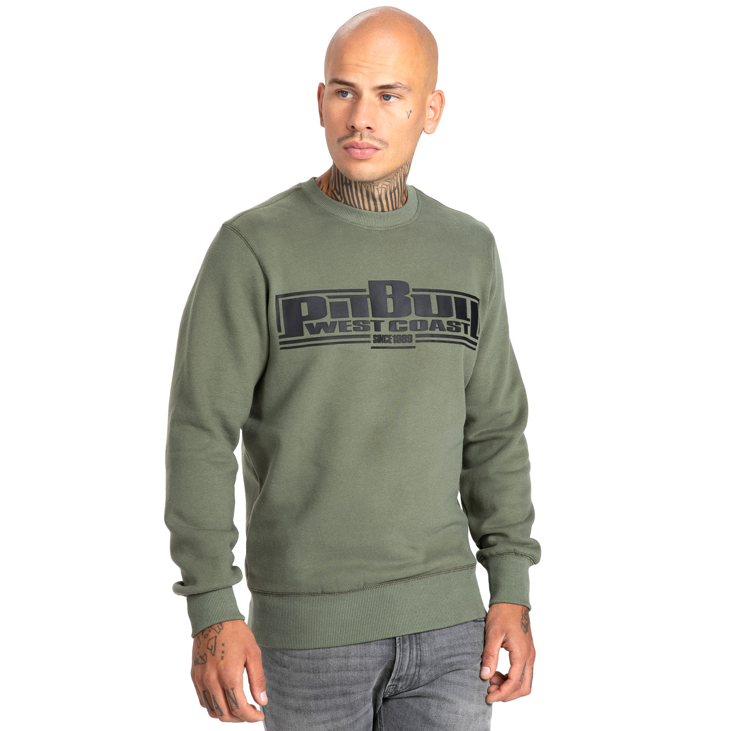 Pit Bull West Coast Pullover, Classic Boxing 21, olive