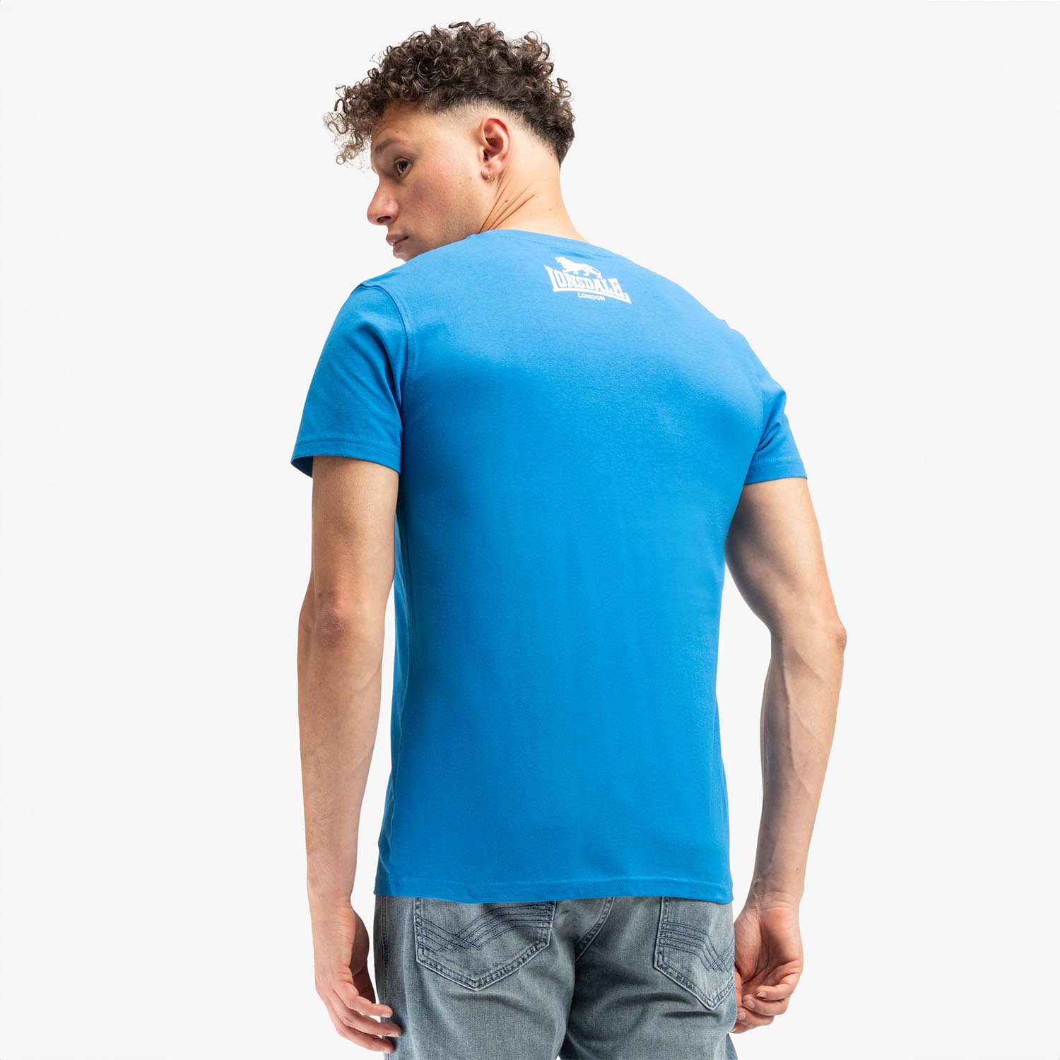 Lonsdale T-Shirt, Logo, blue-white, XXXL