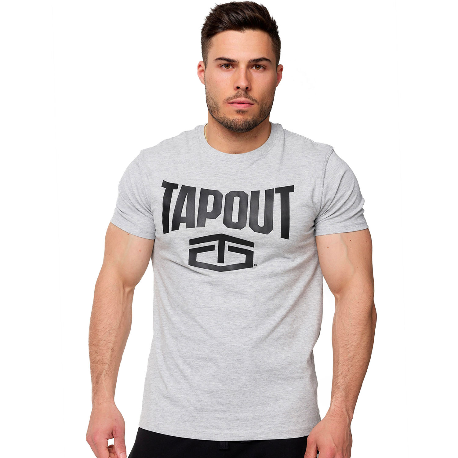 Tapout T-Shirt, Active Basic, grey-black, XXXL