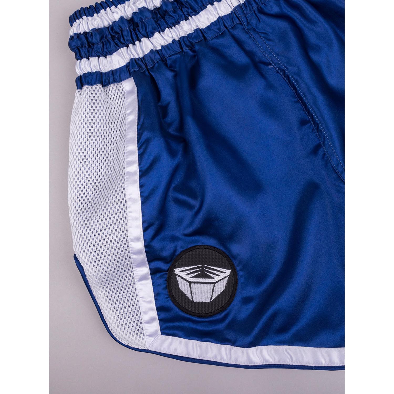 RINGLIFE Muay Thai Shorts, Represent, navy-white, S